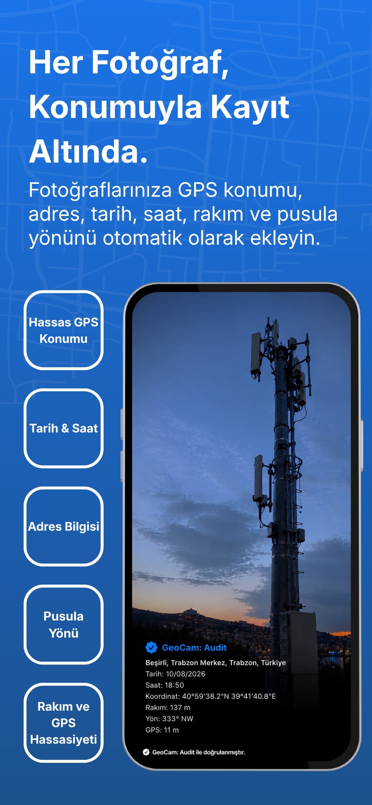 Konum doğrulamalı kamera önizlemesi