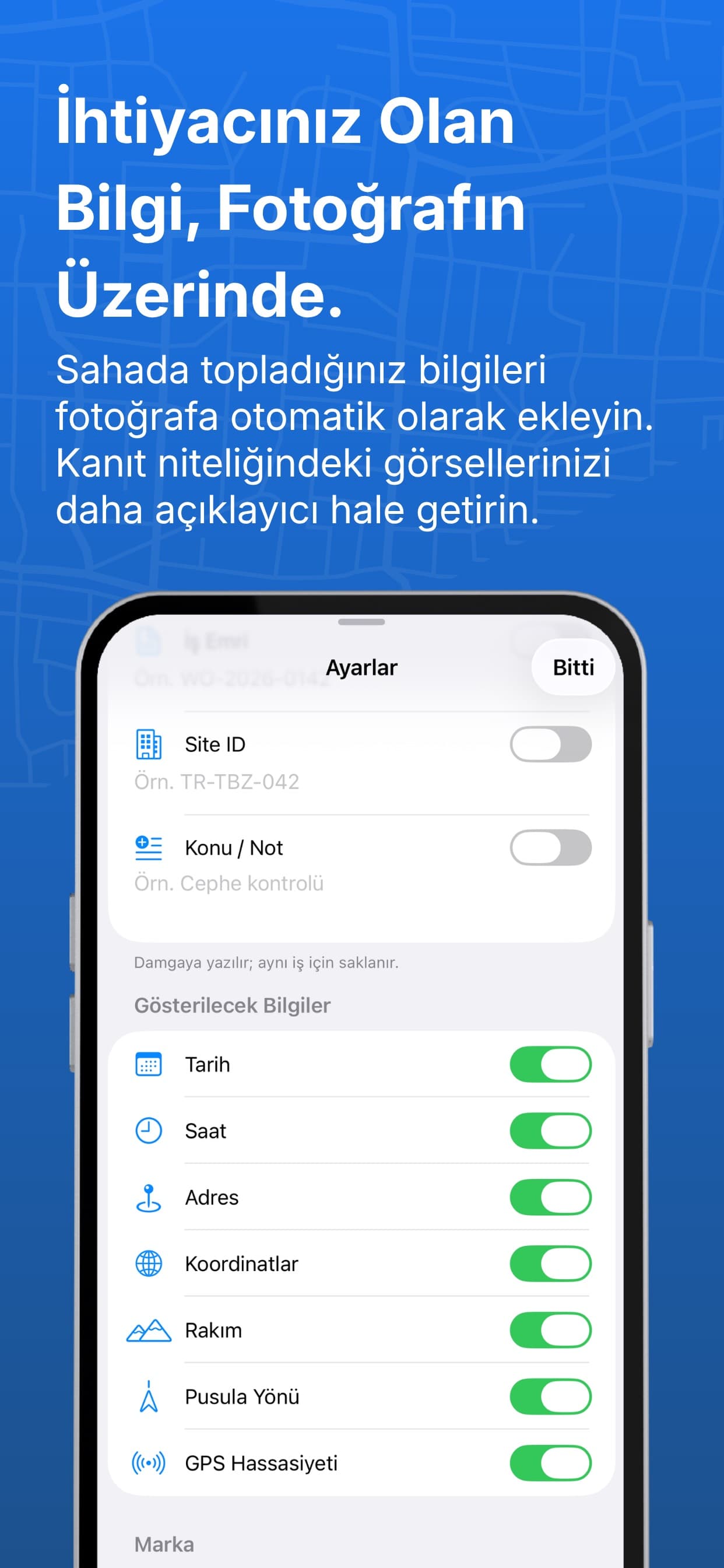 Bilgi katmanı ayarları